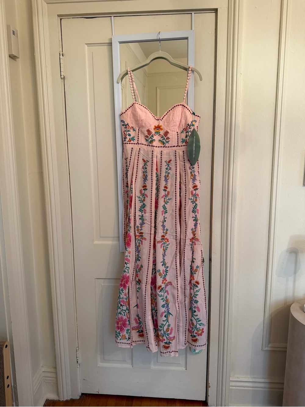 Farm Rio Pink Floral Embroidered Maxi Dress NWT - Picture 3 of 9